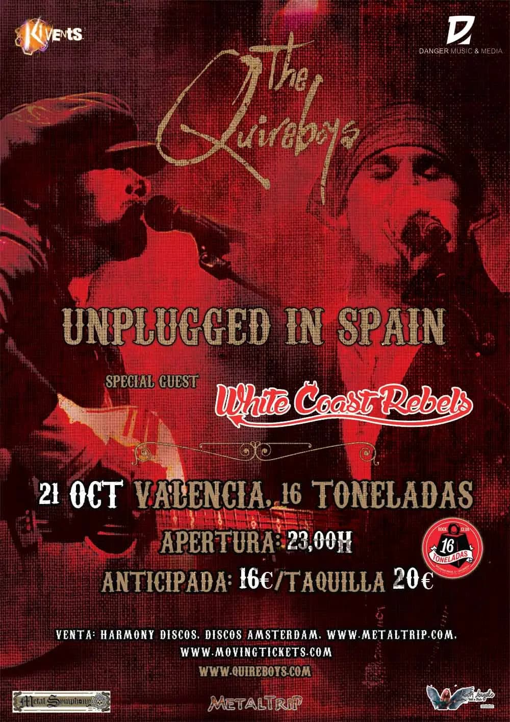 THE QUIREBOYS +WHITE COAST REBELS