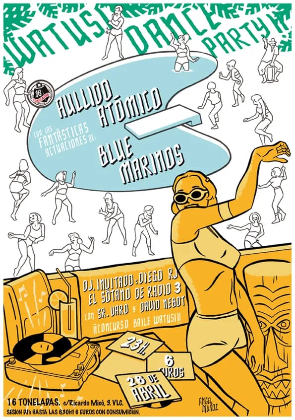 WATUSI DANCE PARTY: LOS BLUE MARINOS + AULLIDO ATOMICO, dj invitado DIEGO RJ