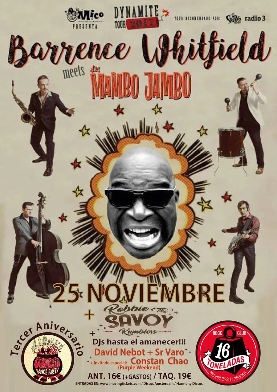 BARRENCE WHITFIELD & MAMBO JAMBO + ROBBIE & THE SAVOY RUMBLERS