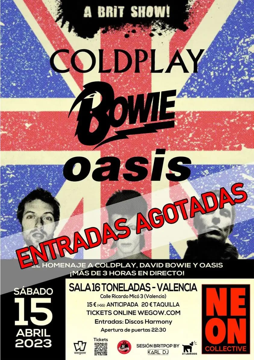 COLDPLAY, BOWIE & OASIS TRIBUTE BY NEON COLLECTIVE
