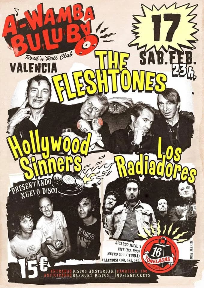 THE FLESHTONES + HOLLYWOOD SINNERS + LOS RADIADORES