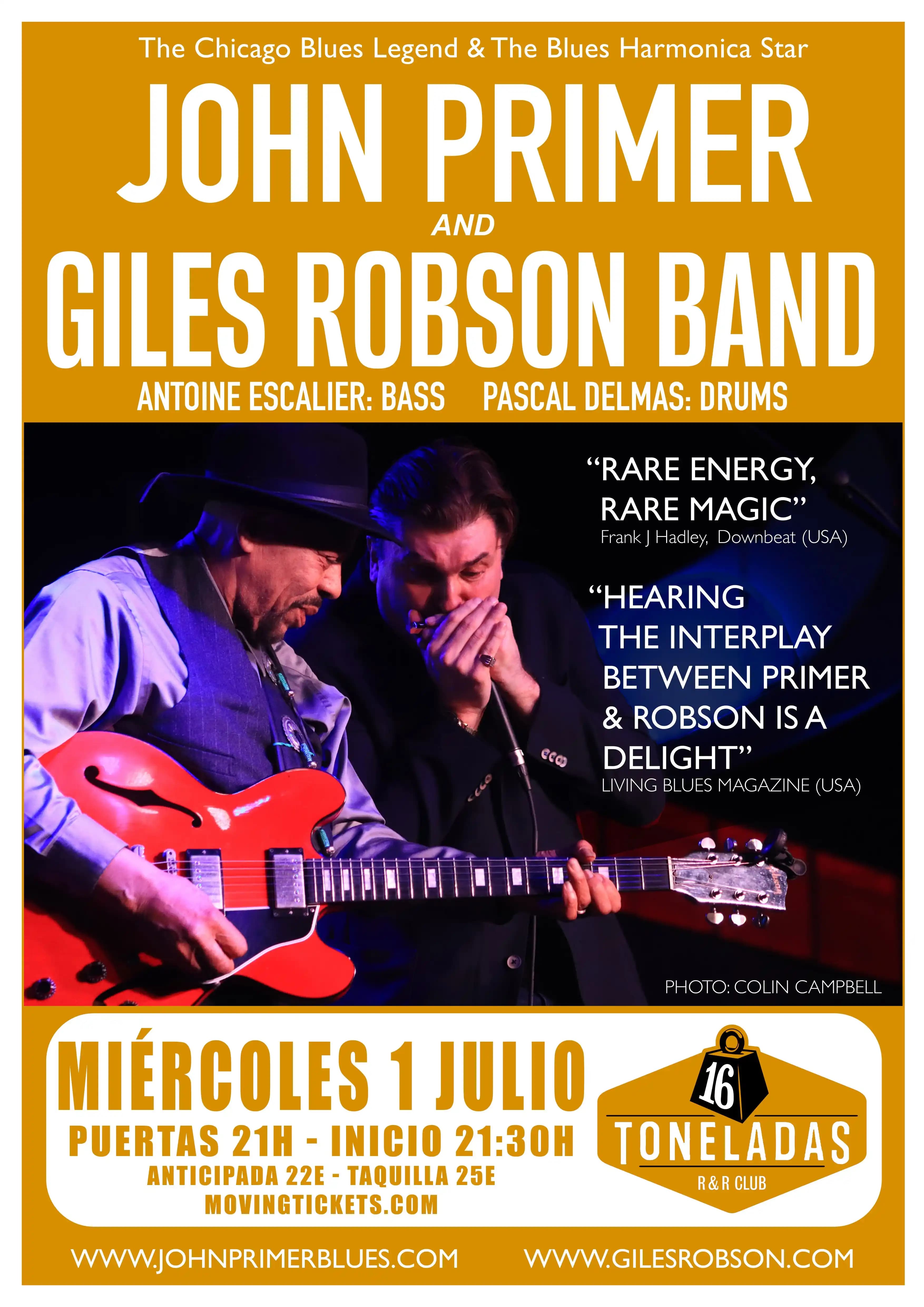 JOHN PRIMER AND GILES ROBSON BAND