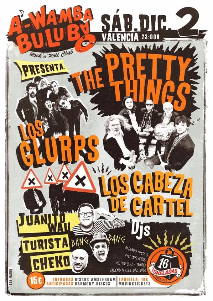 THE PRETTY THINGS + LOS GLURPS + LOS CABEZA DE CARTEL