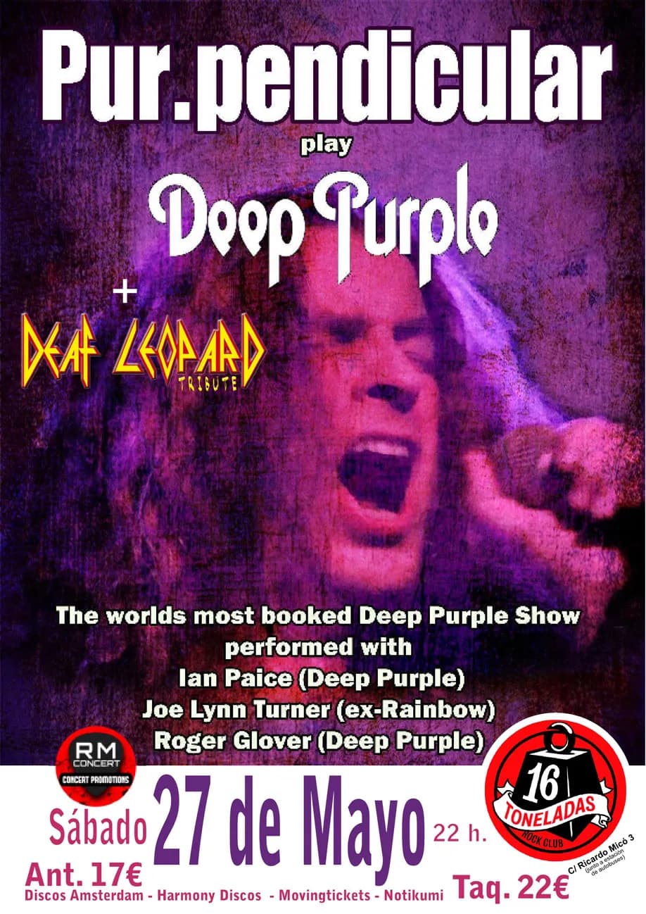 PUR.PENDICULAR (Play Deep Purple) + DEAF LEOPARD TRIBUTE