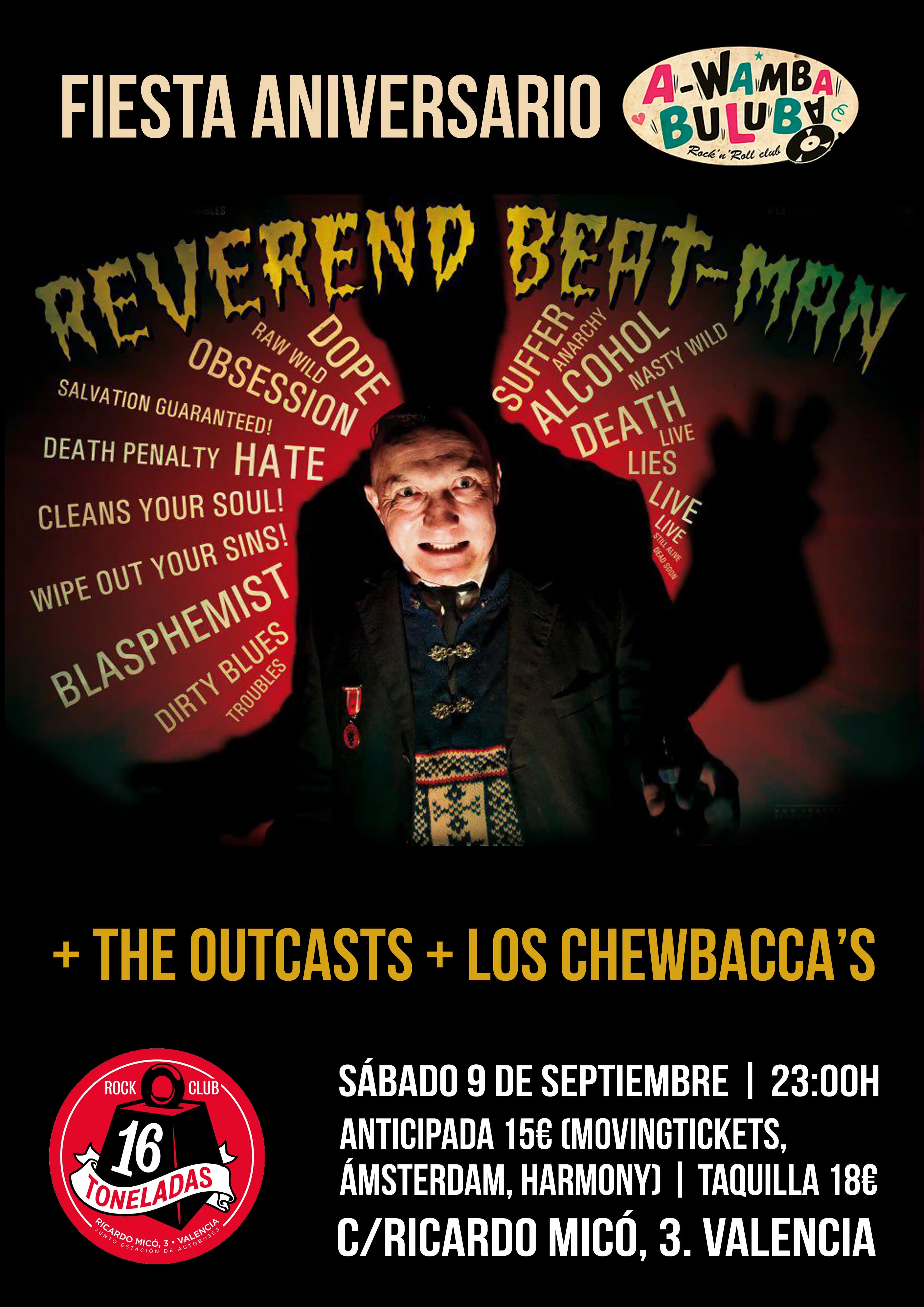 REVEREND BEAT-MAN + THE OUTCASTS + CHEWBACCA’S