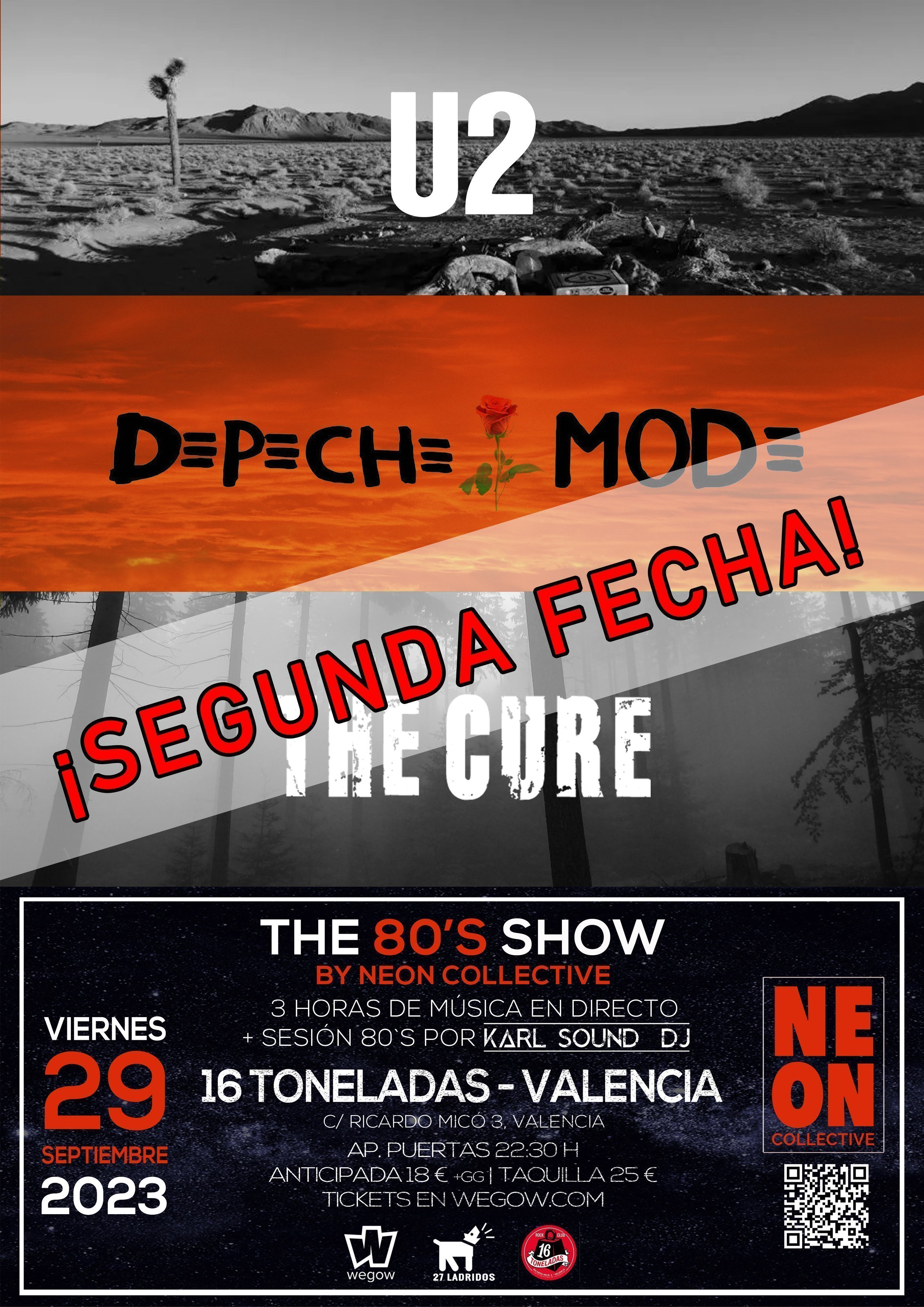 U2 +DEPECHE MODE + THE CURE tributes by NEON Collective 16 TONELADAS